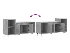 Helloshop26 Suporte multimídia para TV prateleira para TV aparador armário para TV sala de jantar sala de estar quarto 100 x 35 x 55 cm madeira industrializada cinza 02_0025515^ Móvel De Tv