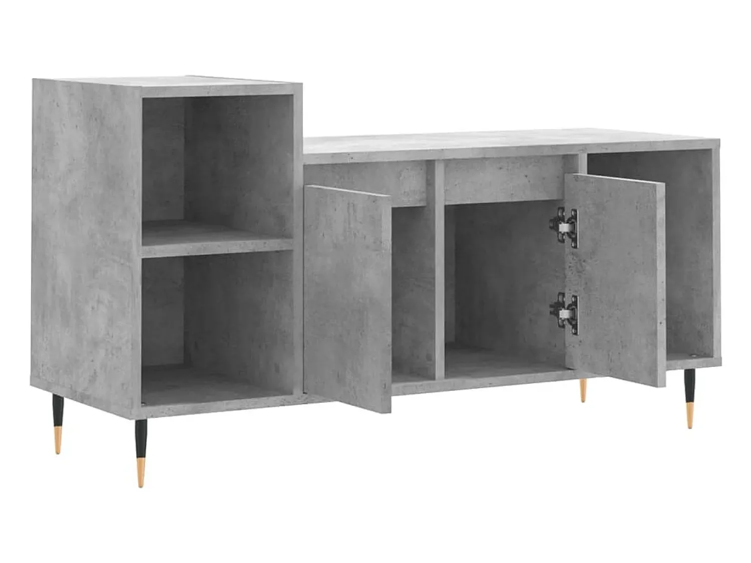 Helloshop26 Suporte multimídia para TV prateleira para TV aparador armário para TV sala de jantar sala de estar quarto 100 x 35 x 55 cm madeira industrializada cinza 02_0025515^ Móvel De Tv