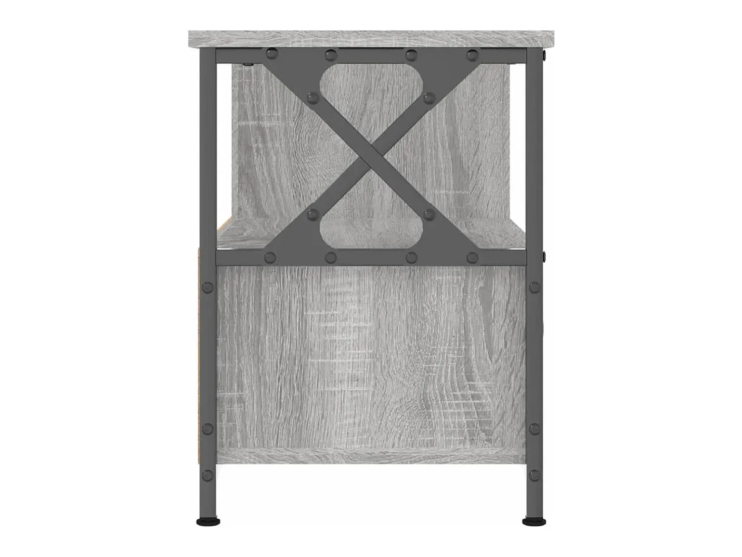 Best Helloshop26 Suporte multimídia para TV prateleira para TV móvel para TV sala de jantar sala de estar quarto Sonoma 90 x 33 x 45 cm madeira engenheirada e ferro cinza 02_0028474 Castanho