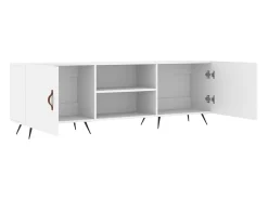 Helloshop26 Suporte multimídia para TV prateleira para TV aparador armário para TV sala de jantar sala de estar quarto 150 x 30 x 50 cm madeira engenheirada branca 02_0025988 Branco