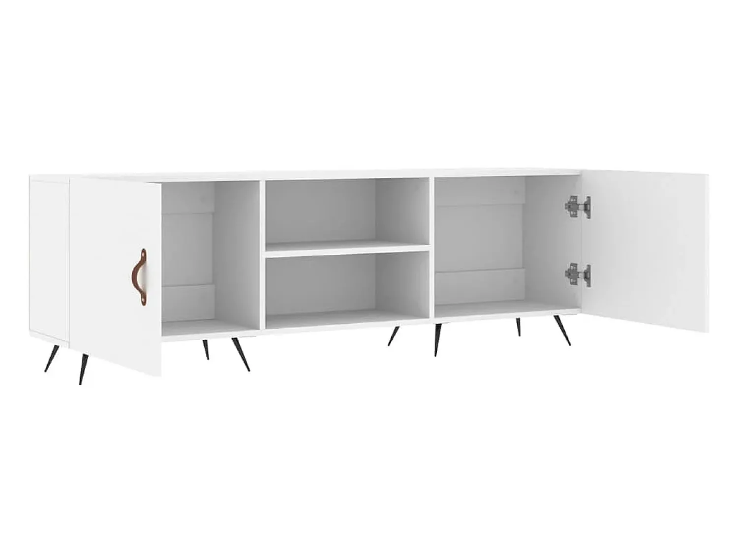 Helloshop26 Suporte multimídia para TV prateleira para TV aparador armário para TV sala de jantar sala de estar quarto 150 x 30 x 50 cm madeira engenheirada branca 02_0025988 Branco