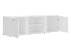 Helloshop26 Suporte multimídia para TV prateleira para TV aparador armário para TV sala de jantar sala de estar quarto 120 x 34 x 37 cm madeira engenheirada branca 02_0025854 Branco