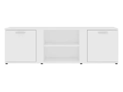 Helloshop26 Suporte multimídia para TV prateleira para TV aparador armário para TV sala de jantar sala de estar quarto 120 x 34 x 37 cm madeira engenheirada branca 02_0025854 Branco