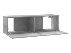 Móvel De Tv|Helloshop26 Suporte multimídia para TV prateleira para TV aparador para TV sala de jantar sala de estar quarto 100 x 30 x 30 cm madeira industrializada cinza 02_0025433 Castanho