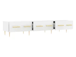 Helloshop26 Suporte multimídia para TV prateleira para TV aparador armário para TV sala de jantar sala de estar quarto 150 x 36 x 30 cm madeira engenheirada branca 02_0026022^ Móvel De Tv