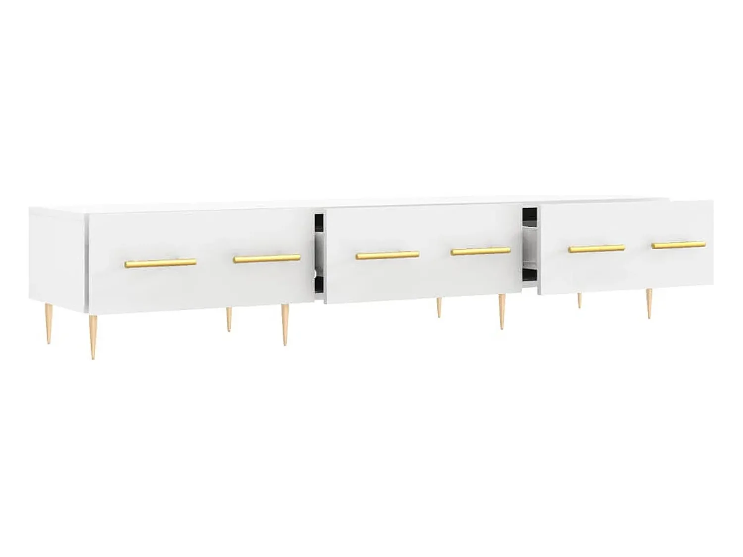 Helloshop26 Suporte multimídia para TV prateleira para TV aparador armário para TV sala de jantar sala de estar quarto 150 x 36 x 30 cm madeira engenheirada branca 02_0026022^ Móvel De Tv