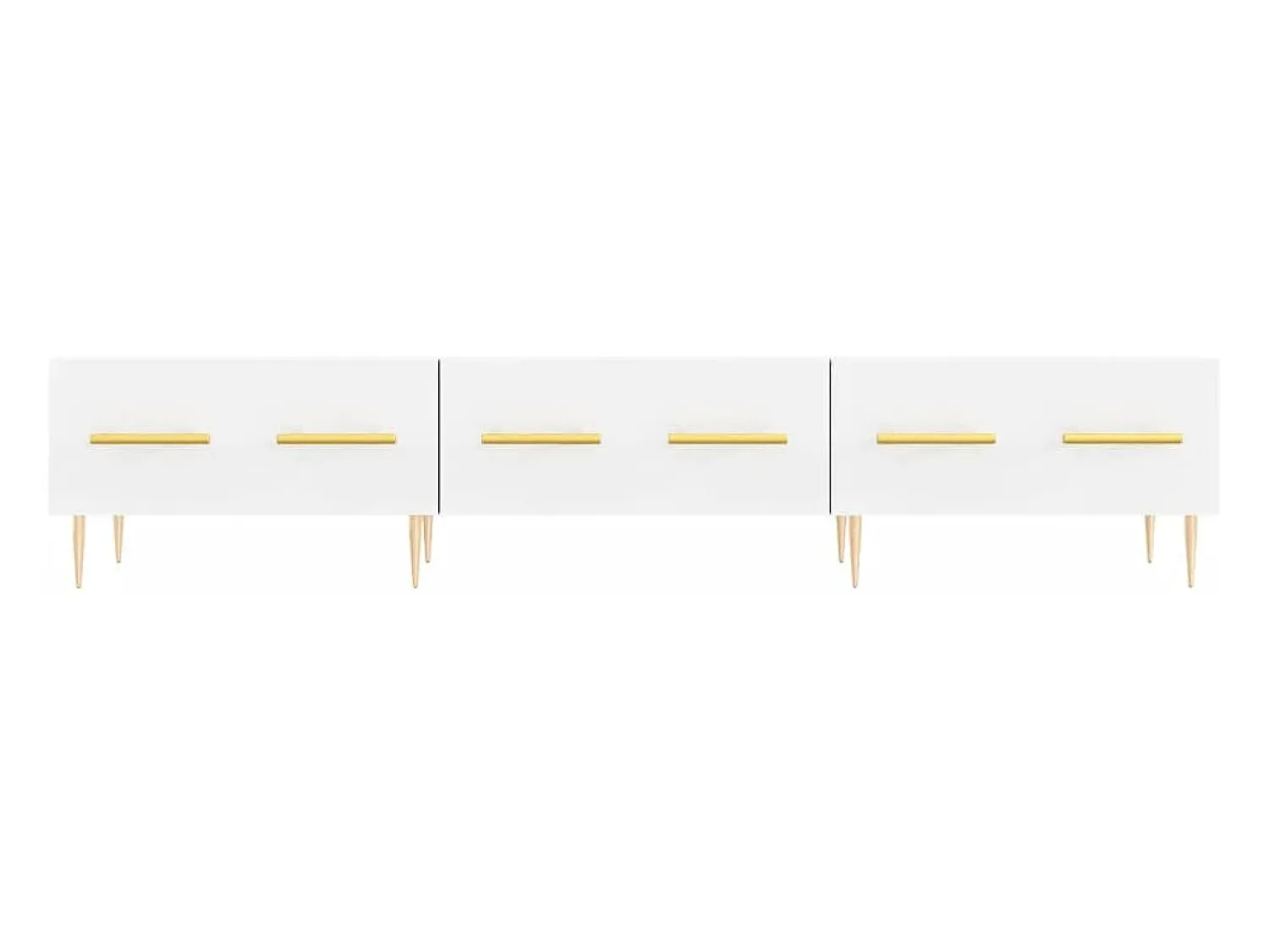 Helloshop26 Suporte multimídia para TV prateleira para TV aparador armário para TV sala de jantar sala de estar quarto 150 x 36 x 30 cm madeira engenheirada branca 02_0026022^ Móvel De Tv