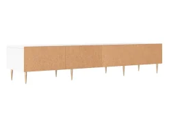 Helloshop26 Suporte multimídia para TV prateleira para TV aparador armário para TV sala de jantar sala de estar quarto 150 x 36 x 30 cm madeira engenheirada branca 02_0026022^ Móvel De Tv