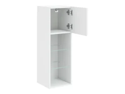 Móvel De Tv|Helloshop26 Suporte multimídia para TV prateleira para TV aparador móvel para TV para sala de jantar sala de estar quarto com luzes LED 30,5 x 30 x 90 cm 02_0026590 Branco