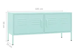Móvel De Tv|Helloshop26 Suporte multimídia para TV prateleira para TV armário para TV sala de jantar sala de estar quarto verde menta 105 x 35 x 50 cm aço verde 02_0027689 Cinzento
