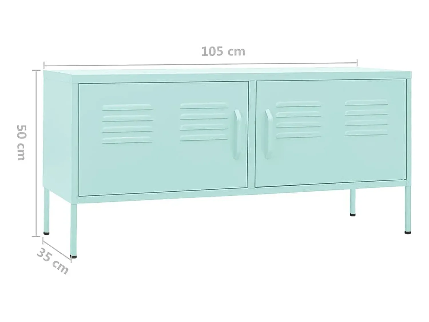 Móvel De Tv|Helloshop26 Suporte multimídia para TV prateleira para TV armário para TV sala de jantar sala de estar quarto verde menta 105 x 35 x 50 cm aço verde 02_0027689 Cinzento