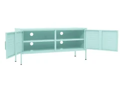 Móvel De Tv|Helloshop26 Suporte multimídia para TV prateleira para TV armário para TV sala de jantar sala de estar quarto verde menta 105 x 35 x 50 cm aço verde 02_0027689 Cinzento