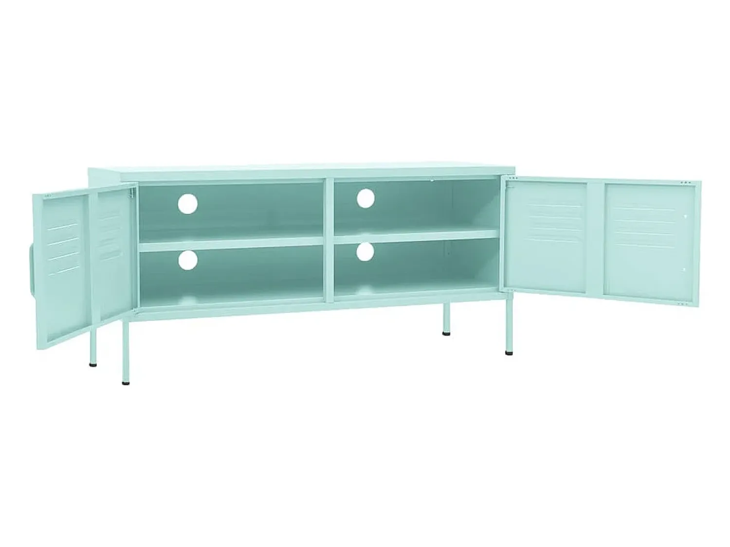 Móvel De Tv|Helloshop26 Suporte multimídia para TV prateleira para TV armário para TV sala de jantar sala de estar quarto verde menta 105 x 35 x 50 cm aço verde 02_0027689 Cinzento