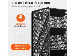 Acessórios De Arrumação|Cesto* Suporte Mural SucceBuy File Wall Shelf Mesh Wall File Holder 1 Peça 10 Bolsas para Escritório e Escola Preto