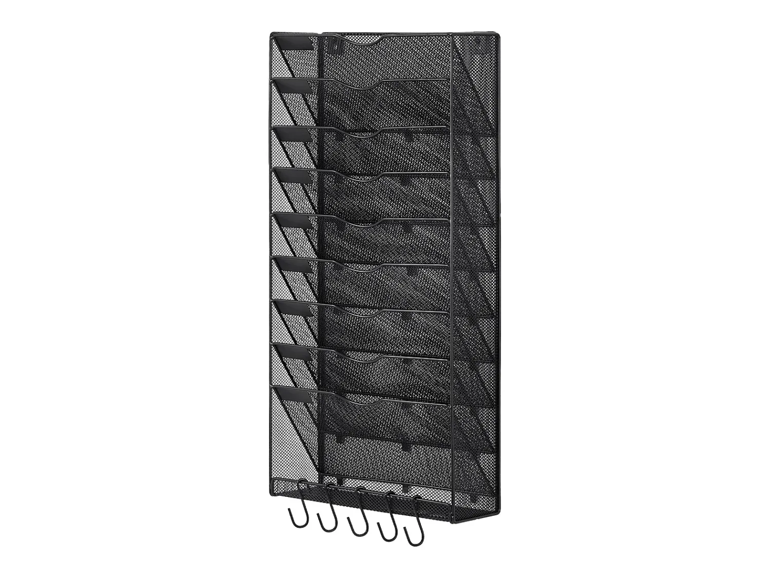 Acessórios De Arrumação|Cesto* Suporte Mural SucceBuy File Wall Shelf Mesh Wall File Holder 1 Peça 10 Bolsas para Escritório e Escola Preto