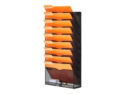 Acessórios De Arrumação|Cesto* Suporte Mural SucceBuy File Wall Shelf Mesh Wall File Holder 1 Peça 10 Bolsas para Escritório e Escola Preto