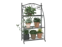 Prateleira| Suporte para flores 56x30x96 cm aço PT765212 Preto