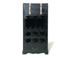 Sale OZAIA Suporte para garrafas com baú em madeira de pinheiro e MDF, L.43 x A.100 cm, , CAVINA Preto