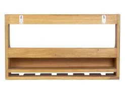 OZAIA Suporte para garrafas e copos vintage, madeira de mindi C70xL15xA40 cm - VIDAGO^ Acessórios De Arrumação|Acessório Vinho E Bar