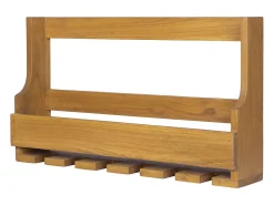 OZAIA Suporte para garrafas e copos vintage, madeira de mindi C70xL15xA40 cm - VIDAGO^ Acessórios De Arrumação|Acessório Vinho E Bar