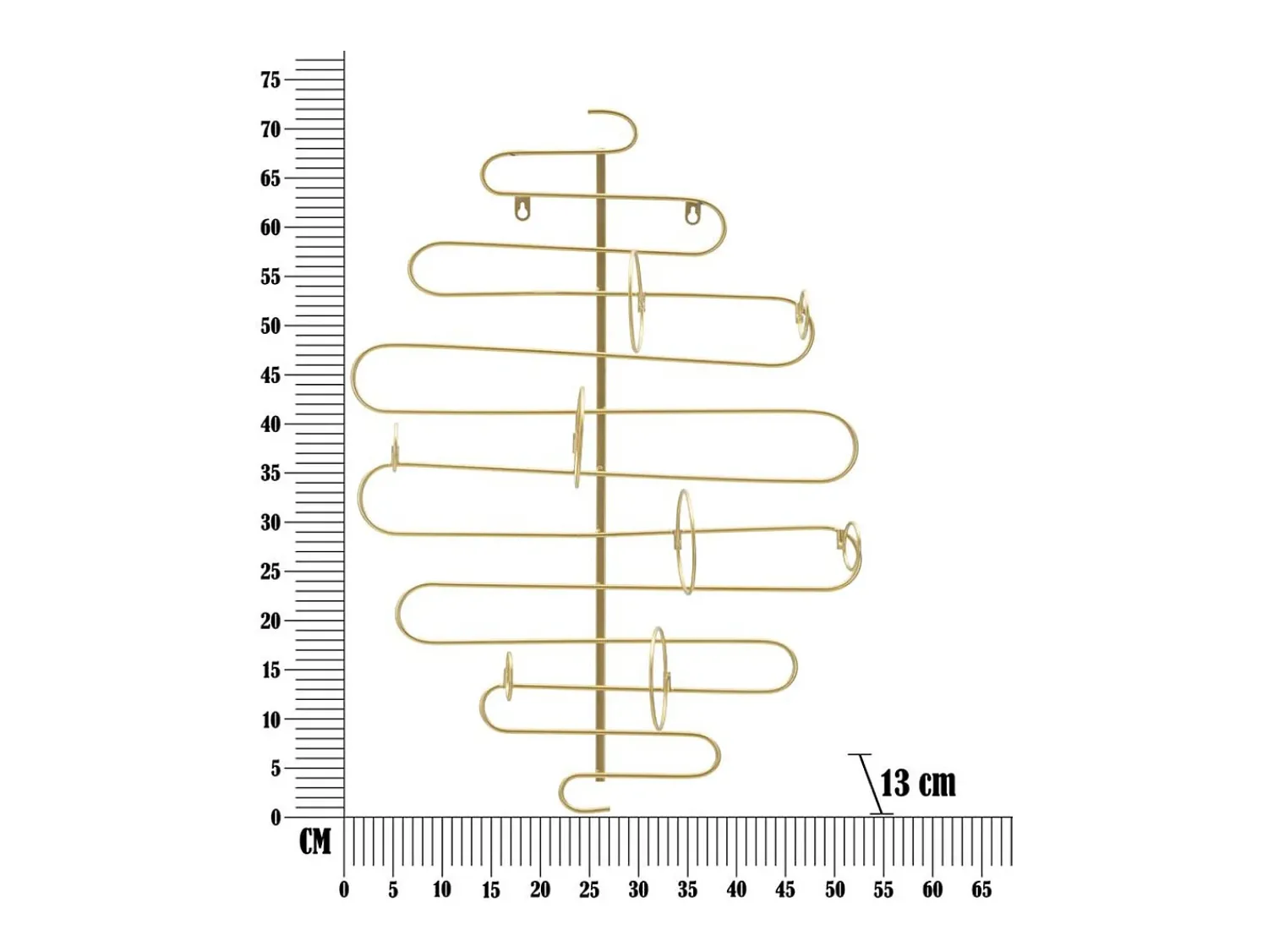 Acessórios De Arrumação|Acessório Vinho E Bar| Suporte para Garrafas VKH326, Ouro, 53x13x72 cm, Kendra Home Dourado
