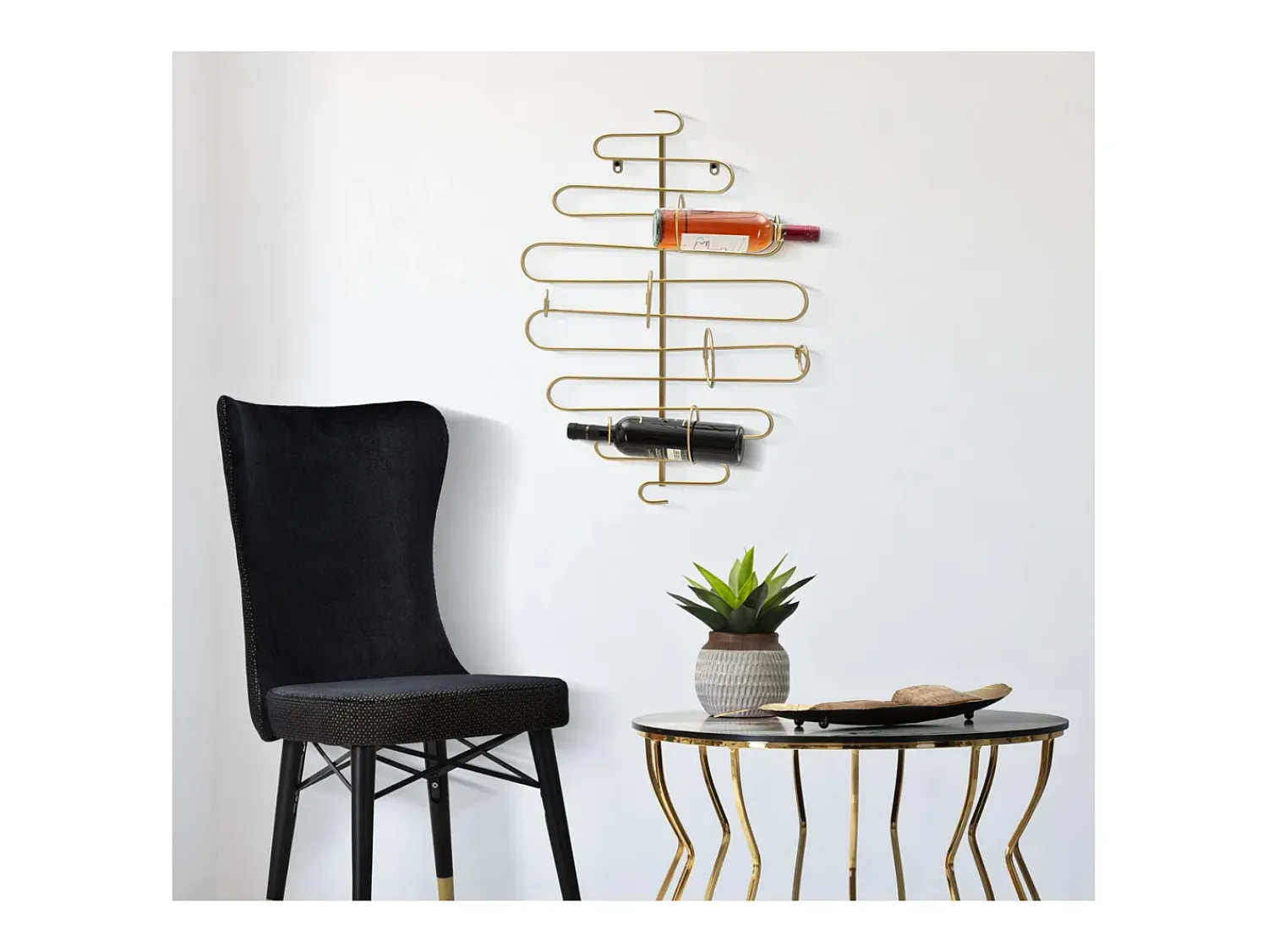 Acessórios De Arrumação|Acessório Vinho E Bar| Suporte para Garrafas VKH326, Ouro, 53x13x72 cm, Kendra Home Dourado