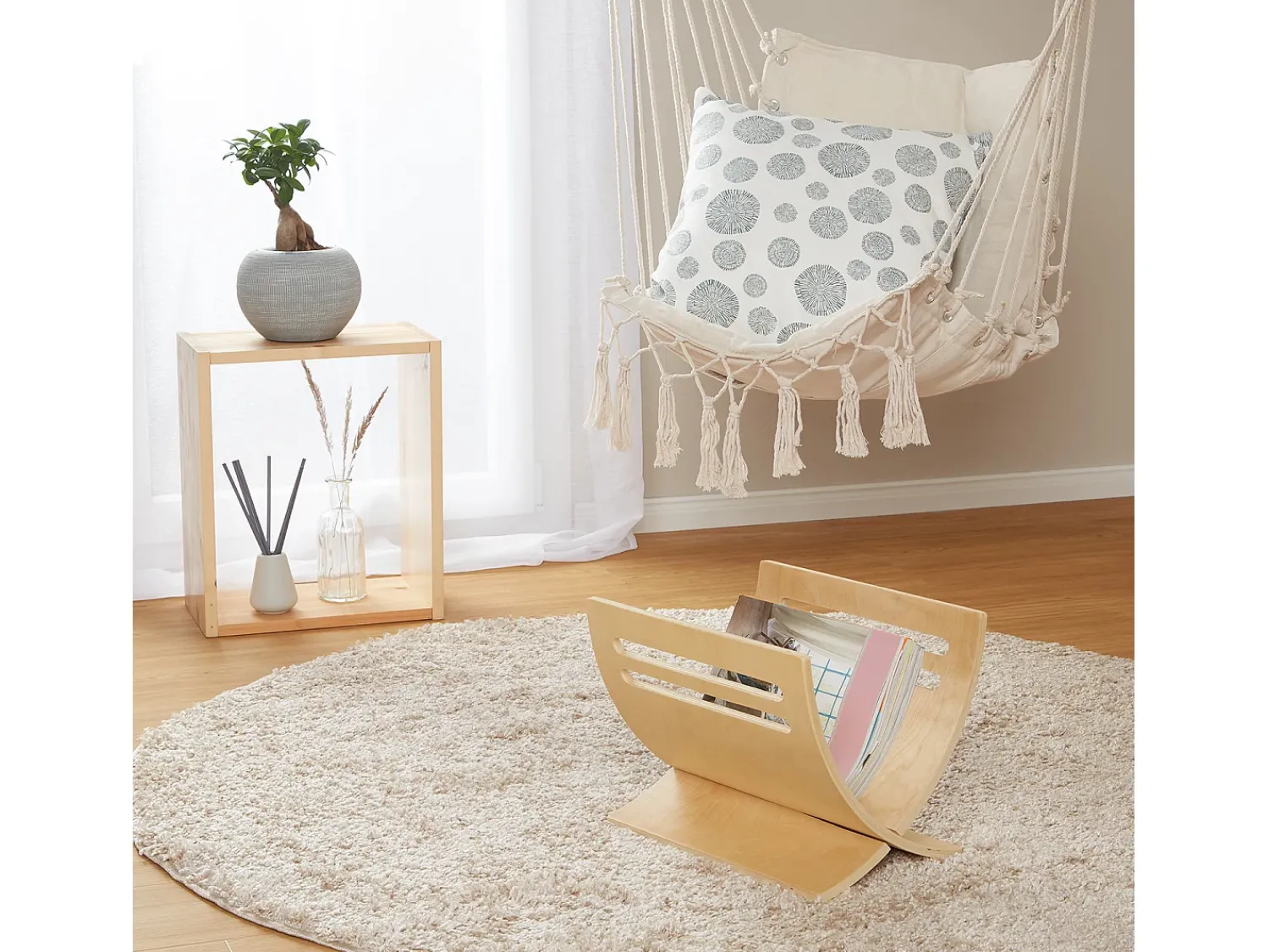 Suporte para jornais 30x29x36 cm natural^ Acessórios De Arrumação