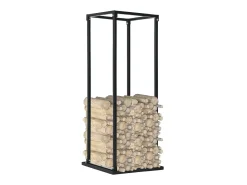 Best Suporte para lenha com base 37x37x113 cm aço PT687216 Preto