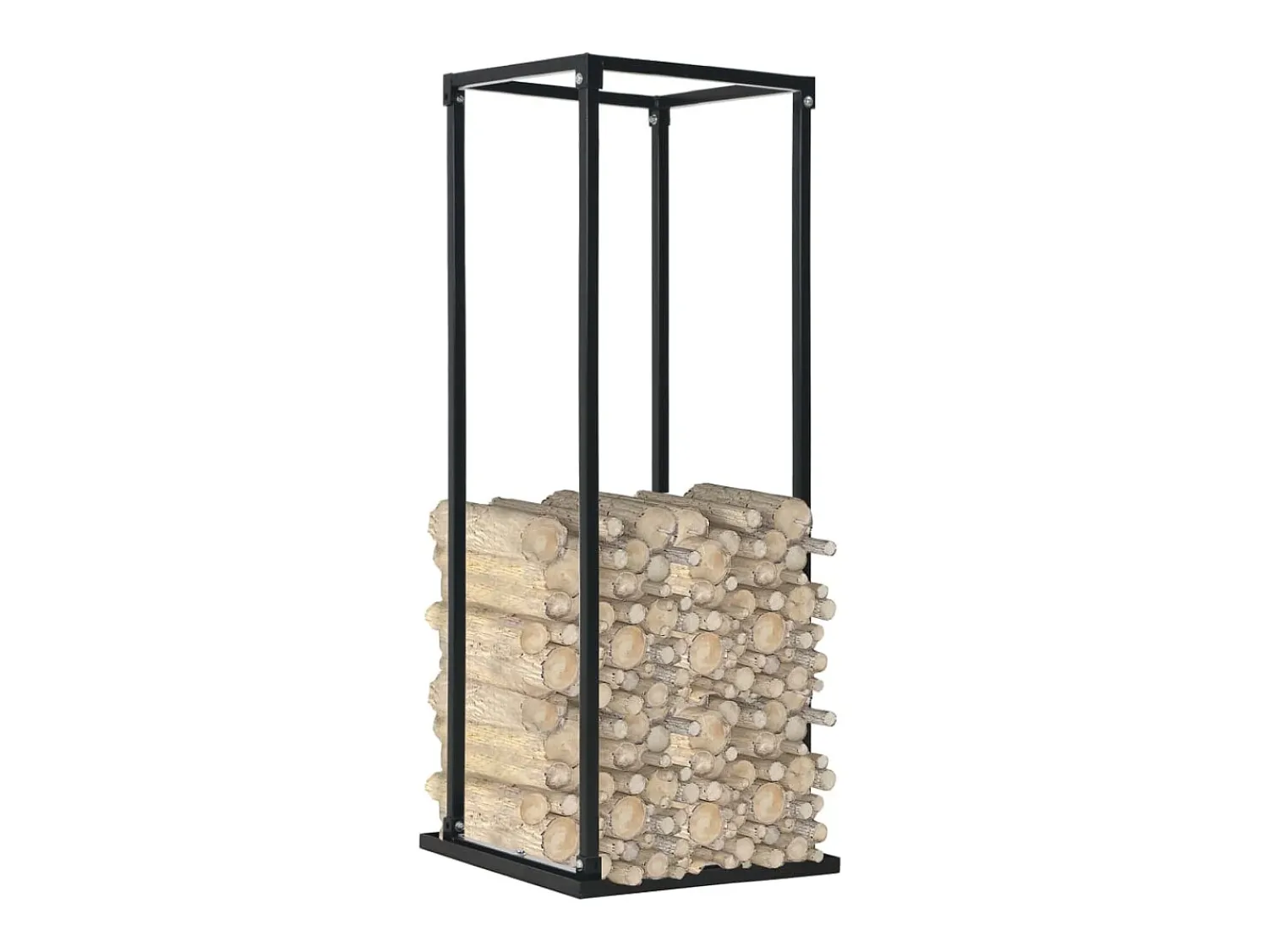 Best Suporte para lenha com base 37x37x113 cm aço PT687216 Preto