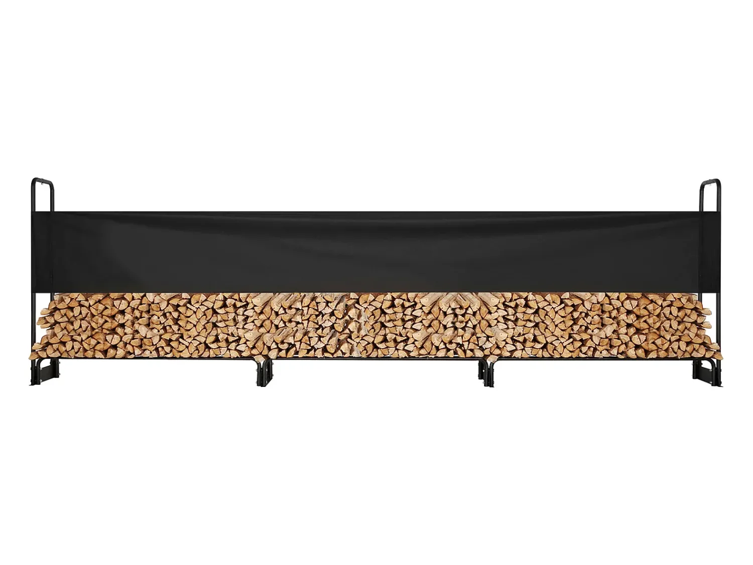 Suporte para Lenha Exterior de 12,7 Pés com Tampa SucceBuy, Suporte para Lenha 152" x 14,2" x 46,1" (Suporte para Lenha Exterior com Tampa)^ Acessórios De Arrumação