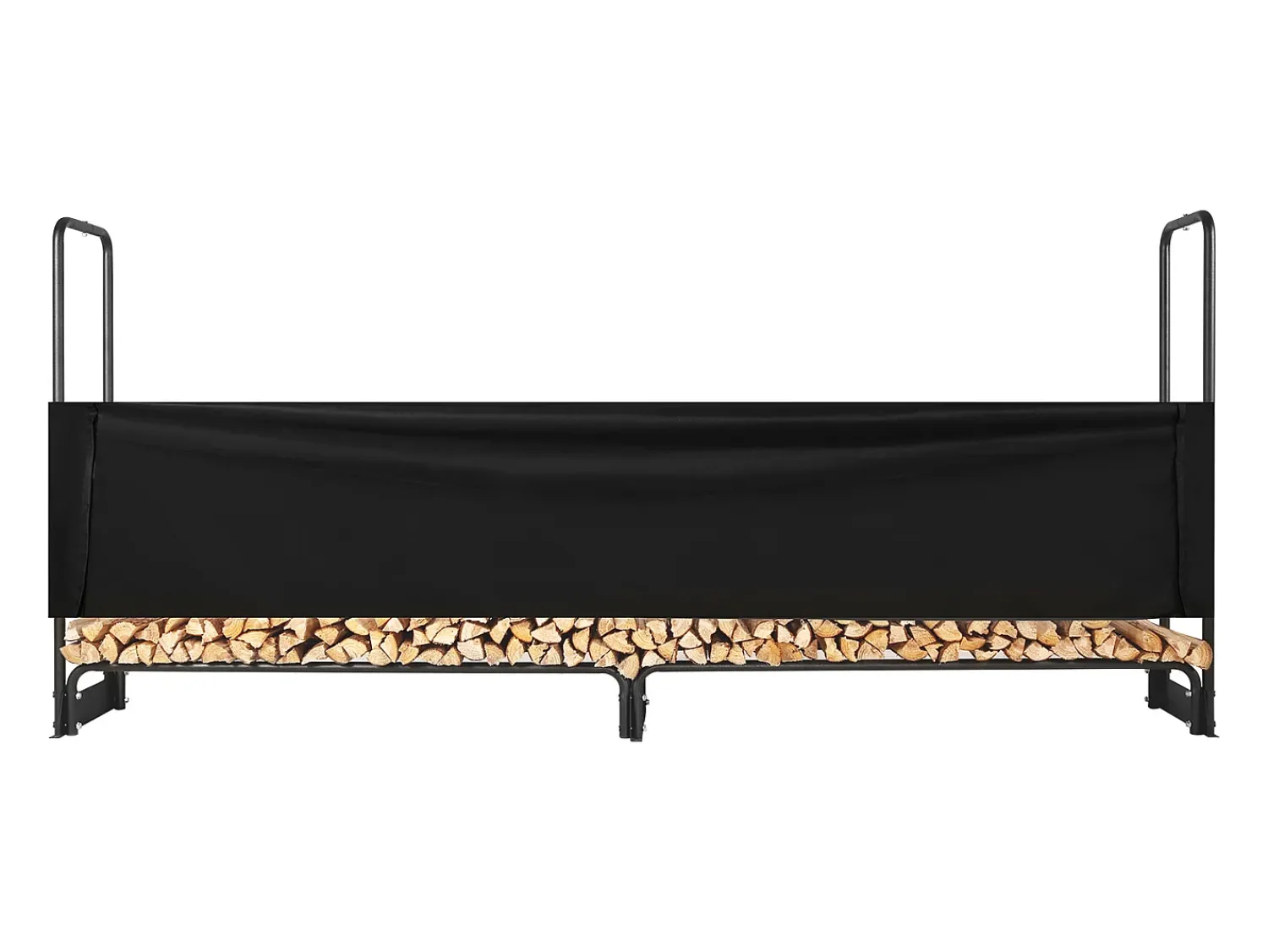 Clearance Suporte para Lenha Exterior SucceBuy de 2,6 M (8,5 Pés), 2,5 M (102 Pol.) x 36,6 M (14,2Pol.) x 117,5 Cm (46,1 Pol.), com Tampa e Suporte Resistente. Preto