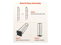 Suporte para Lenha SucceBuy de Aquecimento, 33 x 32 x 112 cm, Armazenamento de Lenha Interno, Capacidade de Carga 45,4 kg, Suporte de Armazenamento para Lenha Alto^ Acessórios De Arrumação