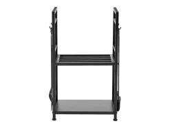 Online Suporte para Lenha SucceBuy de Aquecimento de 2 Níveis, Armazenamento de Lenha Interno, 45.5 x 33 x 76.5 cm, com Ferramentas de Lareira, Escova, Pá Preto