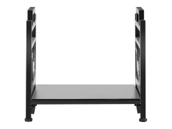 Acessórios De Arrumação| Suporte para Lenha SucceBuy de Aquecimento Interno, Armazenamento de Lenha Curvo 45 x 31.5 x 41.5 cm, com Suporte de Lona, Capacidade de Carga 18,1 kg Preto
