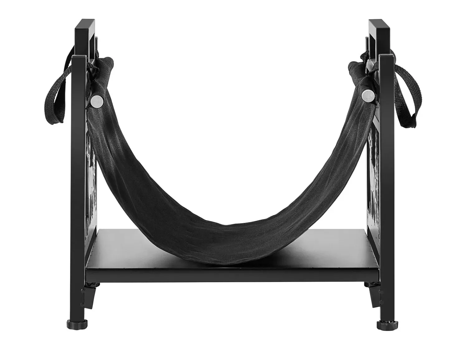 Acessórios De Arrumação| Suporte para Lenha SucceBuy de Aquecimento Interno, Armazenamento de Lenha Curvo 45 x 31.5 x 41.5 cm, com Suporte de Lona, Capacidade de Carga 18,1 kg Preto