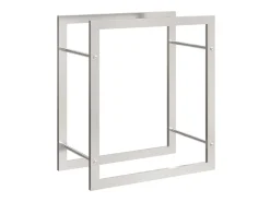 Suporte para lenha 50x28x56 cm aço inoxidável PT237251^ Acessórios De Arrumação