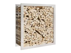 Acessórios De Arrumação| Suporte para lenha 80x28x86 cm aço inoxidável PT928863 Prateado