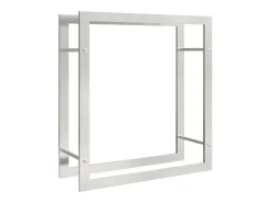 Acessórios De Arrumação| Suporte para lenha 80x28x86 cm aço inoxidável PT928863 Prateado