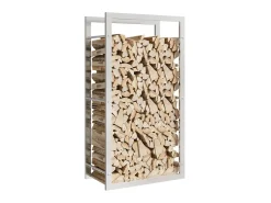 Sale Suporte para lenha 50x28x94 cm aço inoxidável PT824063 Prateado