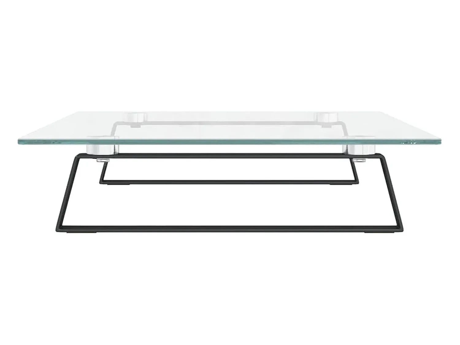 Best Helloshop26 Suporte para monitor móvel de mesa 60 x 35 x 8 cm vidro temperado e metal 02_0044899 Preto