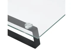 Best Helloshop26 Suporte para monitor móvel de mesa 60 x 35 x 8 cm vidro temperado e metal 02_0044899 Preto