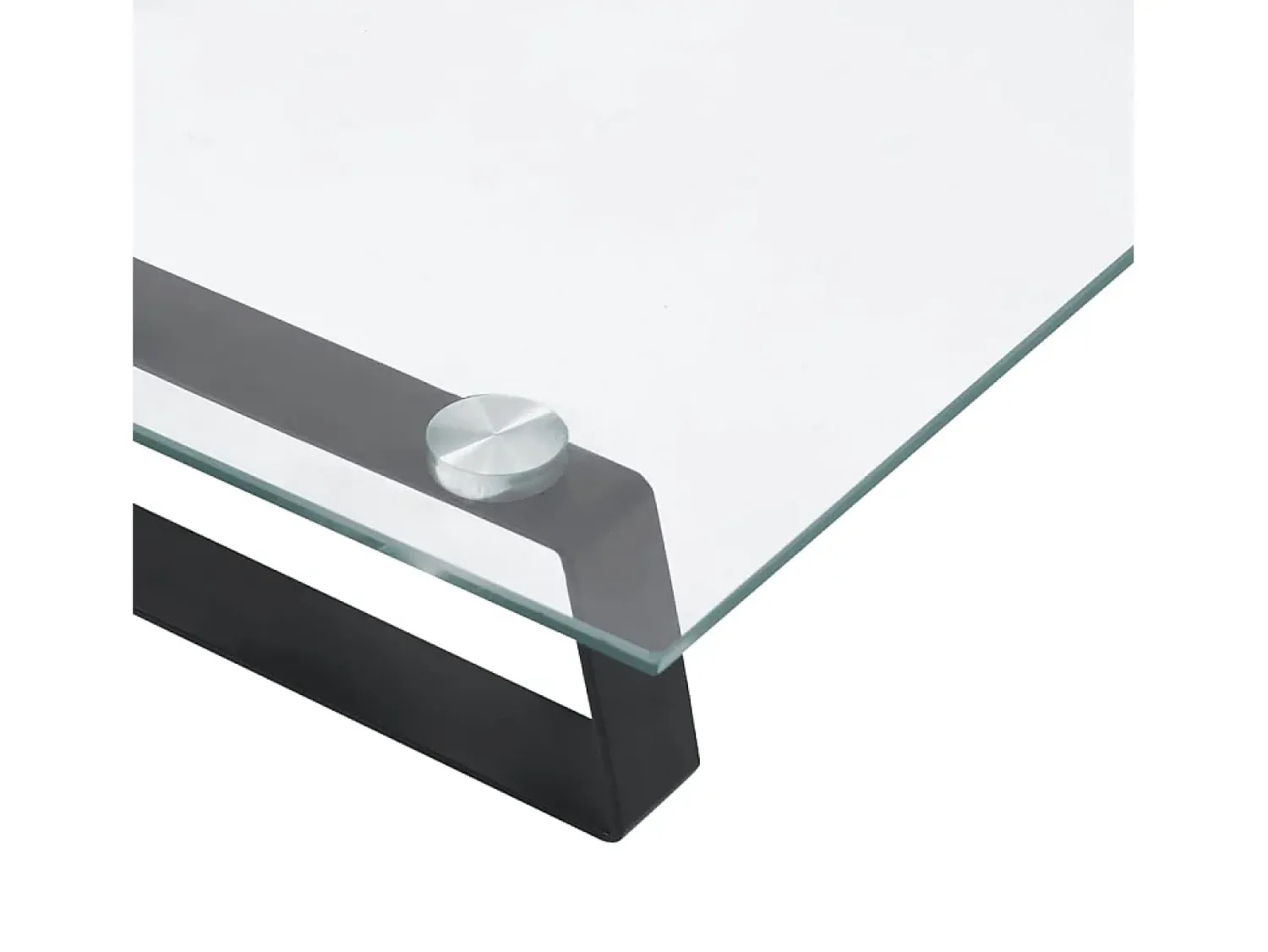 Best Helloshop26 Suporte para monitor móvel de mesa 60 x 35 x 8 cm vidro temperado e metal 02_0044899 Preto