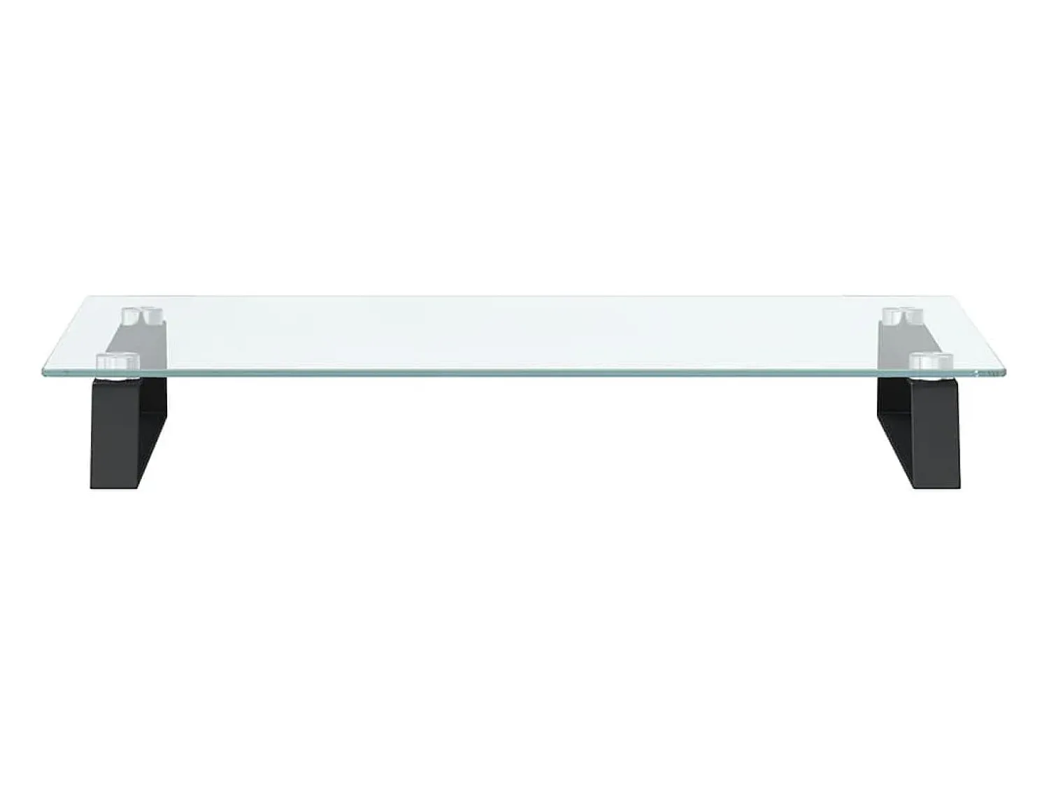 Best Helloshop26 Suporte para monitor móvel de mesa 60 x 35 x 8 cm vidro temperado e metal 02_0044899 Preto