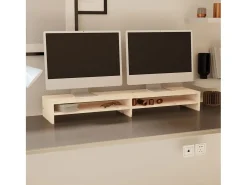 Móvel De Tv| Suporte para monitor 100x24x13 cm madeira de pinho maciça PT272256 Castanho