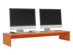 Suporte para monitor 100x27x15 cm pinho maciço mel PT518621 Castanho