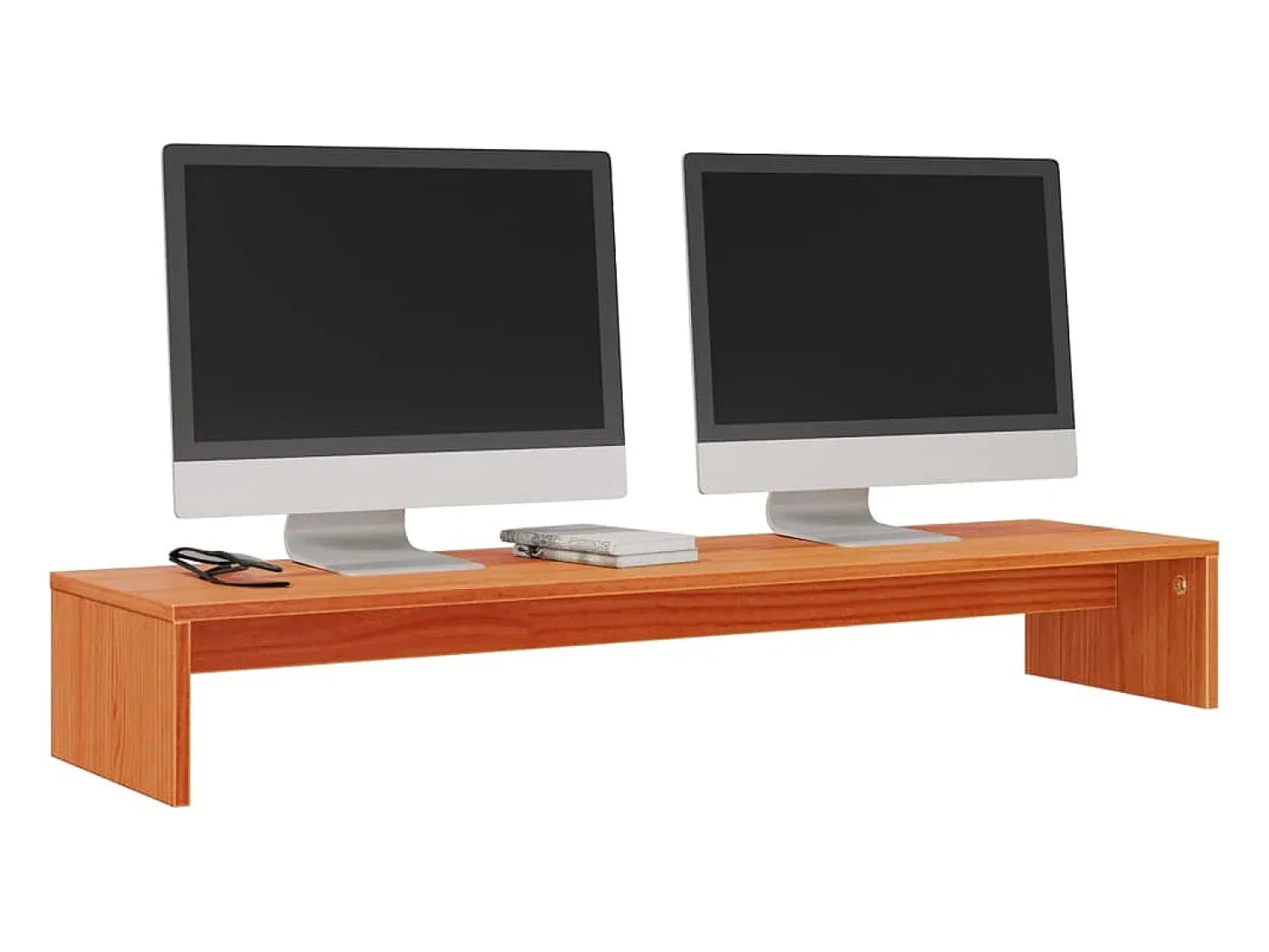 Suporte para monitor 100x27x15 cm pinho maciço mel PT518621 Castanho