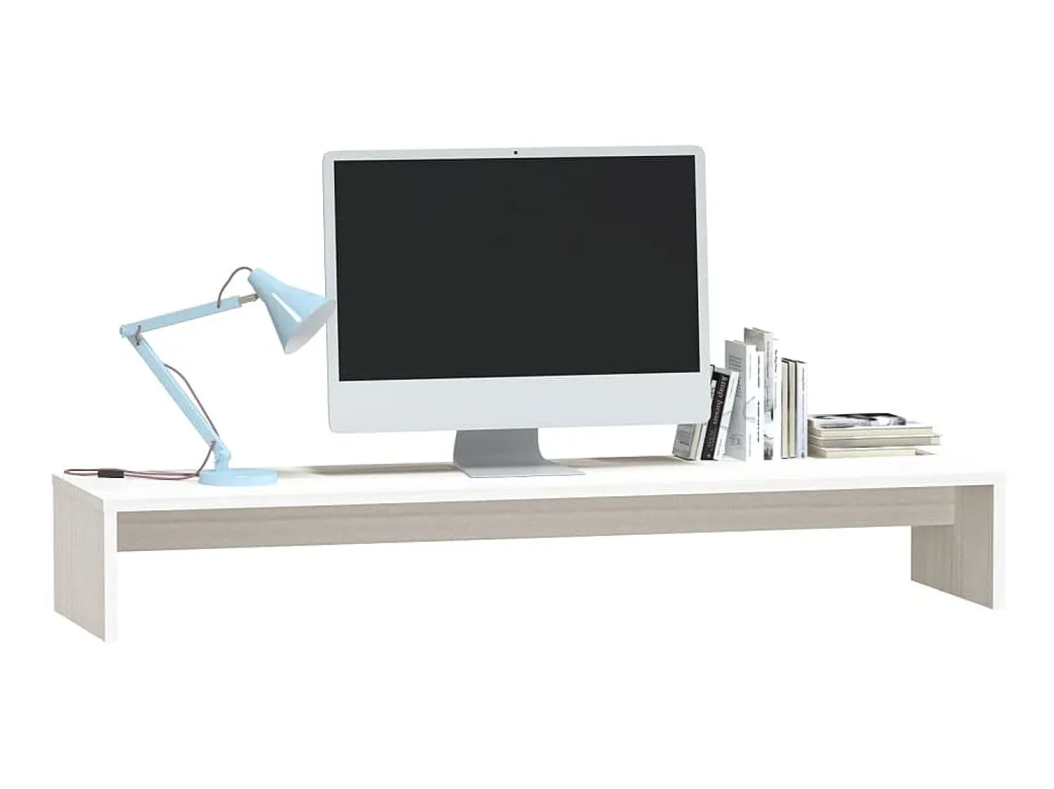 Móvel De Tv| Suporte para monitor 100x27x15 cm pinho maciço PT550429 Branco