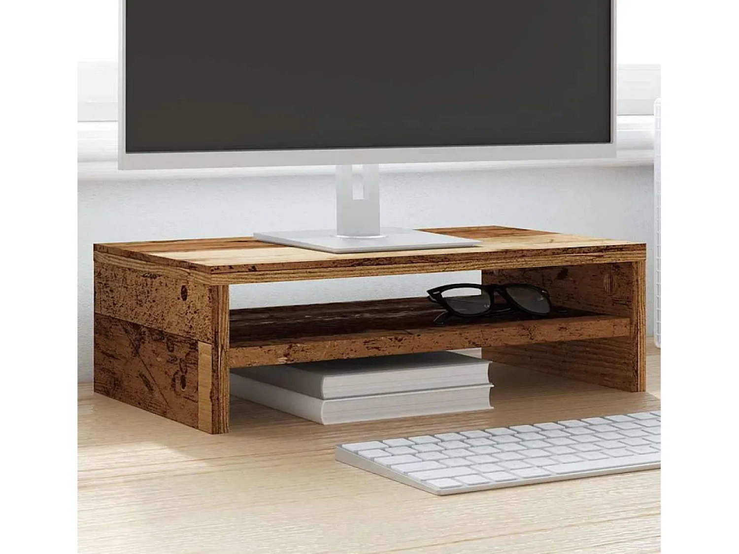 Sale vidaxl Suporte para monitor 42x24x13cm deriv. de madeira madeira velha Castanho