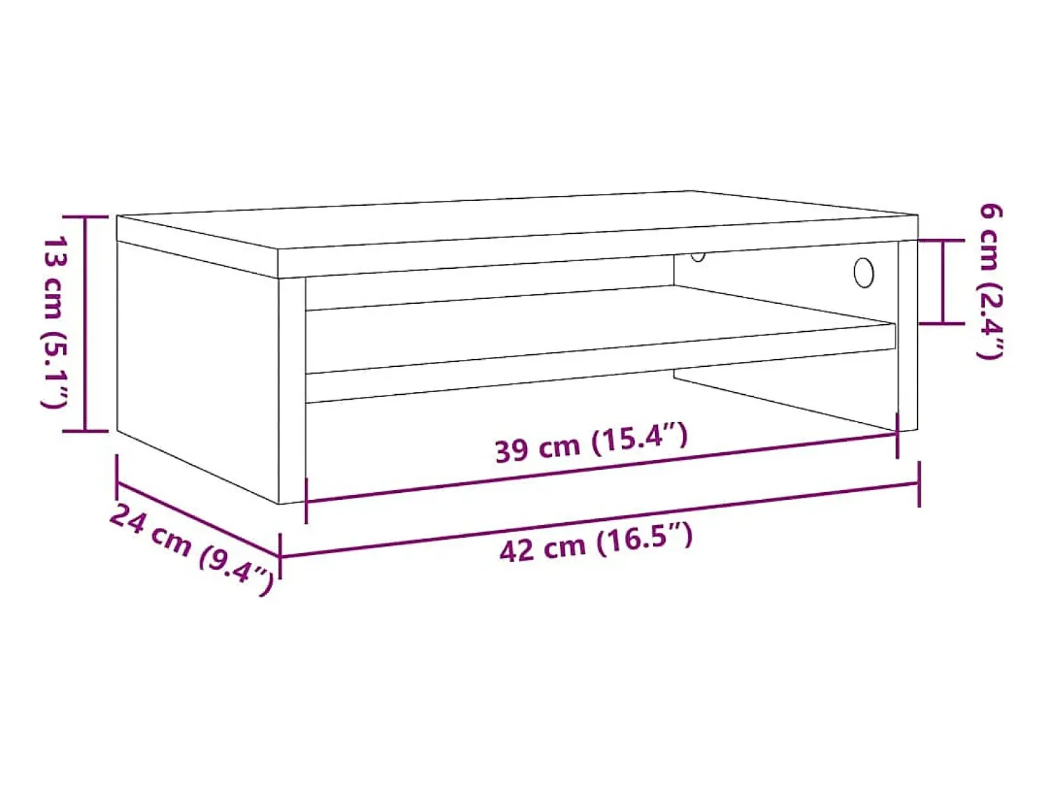 Sale vidaxl Suporte para monitor 42x24x13cm deriv. de madeira madeira velha Castanho