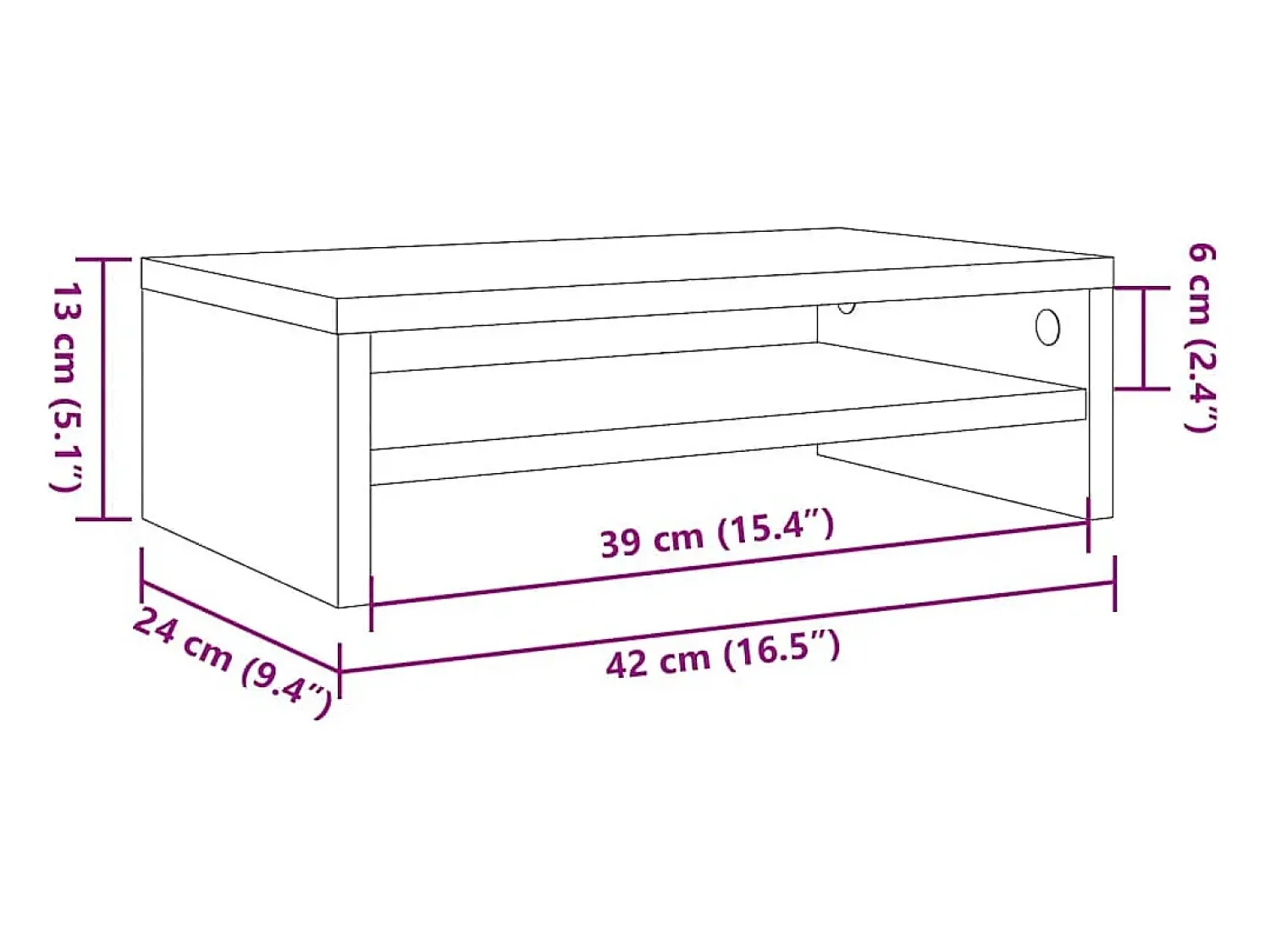 Sale vidaxl Suporte para monitor 42x24x13cm deriv. de madeira madeira velha Castanho
